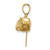 14K Gold  3-D Small Chain Saw Charm