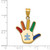 14K Gold  Enameled Autism w/Puzzle Piece Handprint Pendant