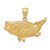 14K Gold  Polished Open-Backed Bass Fish Pendant