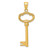 14K Gold  Polished 3-D KEY TO MY HEART Key Charm