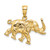 14K Gold  3-D Elephant Profile w/ Tusk Charm