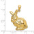 14K Gold  Textured Sitting Rabbit Charm