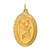 14K Gold  Solid Polished/Satin Large Oval St. Christopher Medal