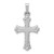 14K White Gold Textured and Polished Fleur de lis Cross Pendant