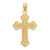 14K Satin and Polished Budded Cross Pendant