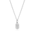Cross Tag Pendant Necklace Rhodium Plated Sterling Silver