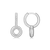 Donut Drop Huggie Earrings Rhodium Plated Sterling Silver