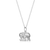 Elephant Pendant Necklace Rhodium Plated Sterling Silver