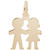 Boy & Girl Holding Hands Charm in Gold by Rembrant