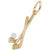 Golf Clubs with Ball Charm in Gold by Rembrant