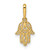 14KT Gold  with Rhodium Star of David with Chai Pendant K6373