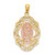 14KT Gold  Two-tone with White Rhodium Guadalupe Medal Pendant K5646