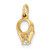14KT Gold  Hollow Diamond-cut Cross Pendant K6402