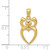 14KT Gold  Rose Polished Heart Shaped Disc Pendant XAC808