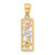 14KT Gold  Two-tone Diamond-cut Crucifix Pendant C2000