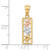 14KT Gold  Two-tone Diamond-cut Crucifix Pendant C2000