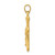 14KT Gold  Diamond-cut Plumeria Pendant K4826
