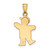 14KT Gold  Diamond-cut Cat Pendant K3351