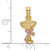 14KT Gold  Polished Rounded Cross Pendant XR1556