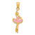 14KT Gold  Rose Polished Cross Pendant D4654