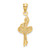 14KT Gold  Rose Polished Cross Pendant D4654