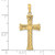 14KT Gold  Polished Double Hearts On Stick Cross Charm K8397