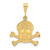 14KT Gold  Skull and Bones Pendant K3161