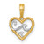 14KT Gold  with White Rhodium Reversible Polished Waves In Heart Charm K10062