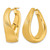 Herco 14KT Gold  Polished and Satin Twisted U-Shape Hoop Earrings 14HRE407Y