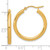 Leslie's 10KT Gold  Polished 2.5mm Lightweight Tube Hoop Earrings 10LE696