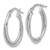 Leslie's 10KT Gold  White Gold Polished Textured Oval Hoop Earrings 10LE723W