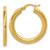 Leslie's 14KT Gold  Polished and Grooved Hoop Earrings LE3061