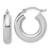 14KT Gold  White Gold Polished 5mm x 20mm Tube Hoop Earrings LE2992
