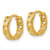 Leslie's 14KT Gold  Polished Link Pattern Huggie Hoop Earrings LE2997