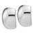 Leslie's 14KT Gold  w/Wht RH Plated Polished Puffed Hollow Earrings LE2968