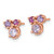 "Sterling Silver Rose Gold-plated Polished Round Amethyst, Pink Quartz and Rhodolite Garnet Post Earrings" QE18012