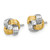 Sterling Silver Gold-tone and Rhodium-plated Polished CZ Knot Post Earrings 10TC1066