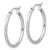 10KT Gold  White Gold Polished and Satin Diamond Cut  2.00mm Hoop Earrings 10TF1664