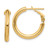 10KT Gold  3x15mm Polished Round Omega Back Hoop Earrings 10ER383