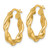10KT Gold  Polished Twisted 4.00 x 22mm Tube Hoop Earrings TF2379