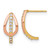 10KT Gold  with Rose-plating Polished CZ Fancy J-Hoop Post Earrings TF2536