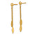 14KT Gold  Polished Oval Dangle and Chain Post Earrings YE2261