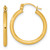 14KT Gold  Polished 2.00 x 20.00mm Round Tube Hoop Earrings TF2415