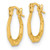 14KT Gold  Polished and Grooved 1.7 x 11.00mm Hollow Hoop Earrings TF2465