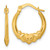 14KT Gold  Polished Brushed and Diamond-cut Heart Scalloped Hollow Hoop Earrings XFW919E
