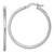 14KT Gold  White Gold Polished Diamond-cut Textured 2.00 x 32mm Tube Hoop Earrings TL1195