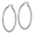 14KT Gold  White Gold Polished Diamond-cut Textured 2.00 x 32mm Tube Hoop Earrings TL1195