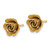 14KT Gold  Brushed Rose Flower Post Earrings TF2408W