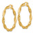 14KT Gold  Polished Twisted 4.00 x 38mm Tube Hoop Earrings ER340