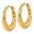 14KT Gold  Polished and Textured 4.6mm x 23mm Puffed Round Hoop Earrings SF3229E